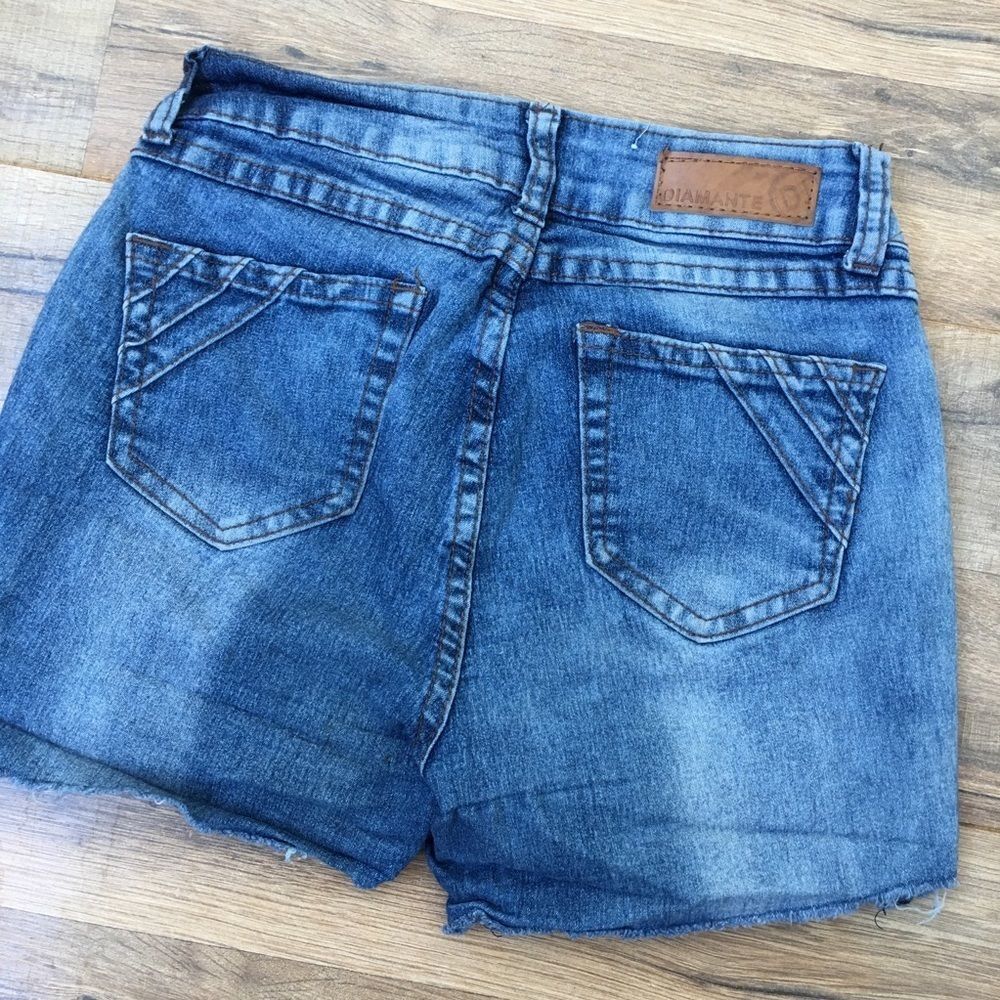 Diamante Cutoff Denim Shorts Size 1